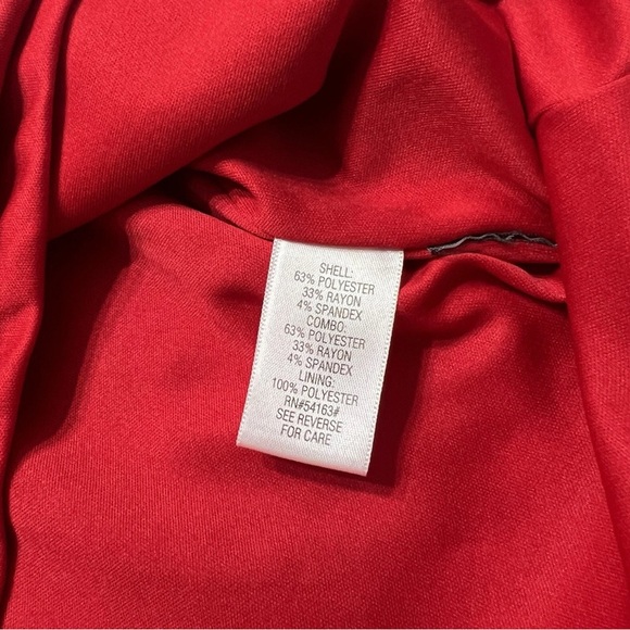 Dana Buchman Sheath‎ Red Dress Ruching Cap Sleeves Sweetheart Neckline Womens 8 - Picture 5 of 10